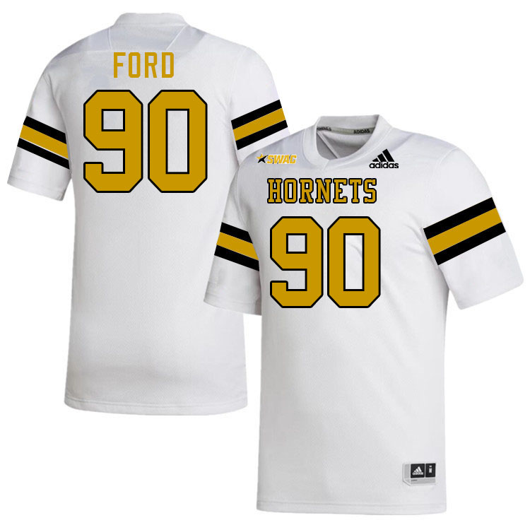 Alabama State Hornets #90 De'Core Ford College Football Jerseys Stitched-White